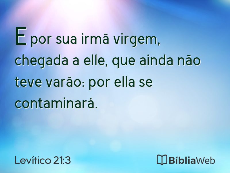 Levítico 21:3 em imagem para compartilhar