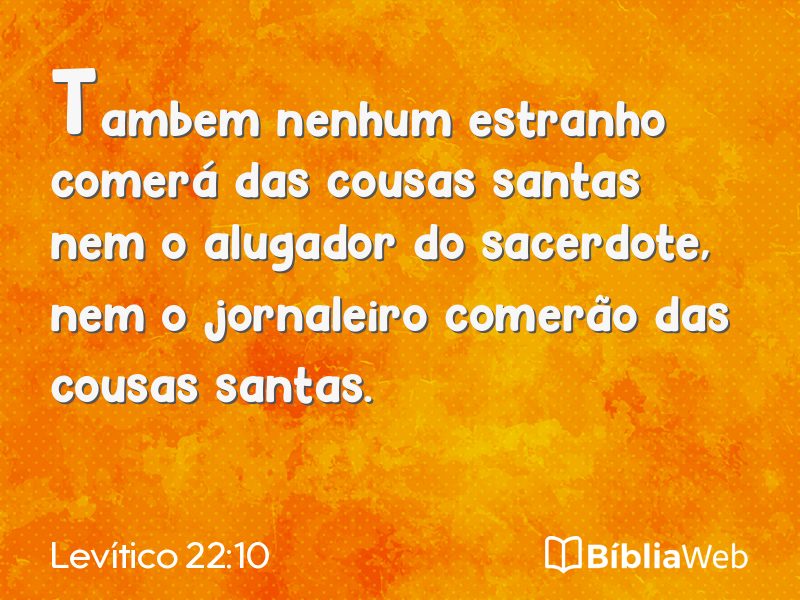 Levítico 22:10 em imagem para compartilhar