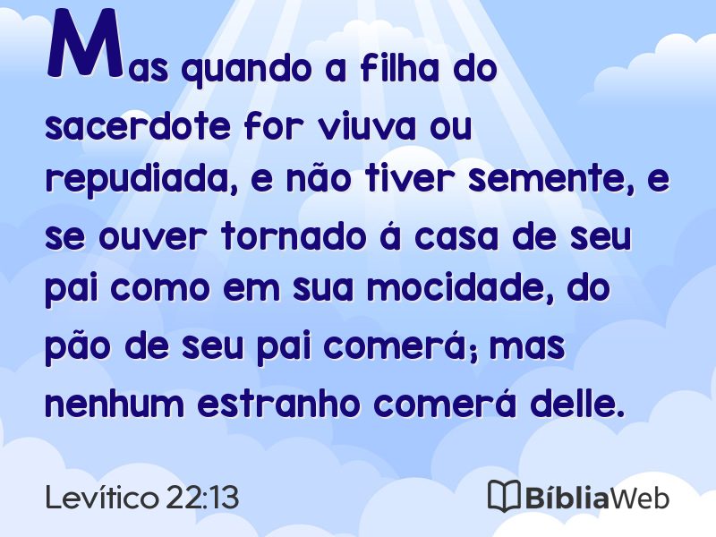 Levítico 22:13 em imagem para compartilhar