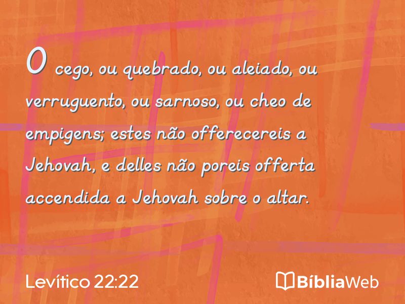 Levítico 22:22 em imagem para compartilhar