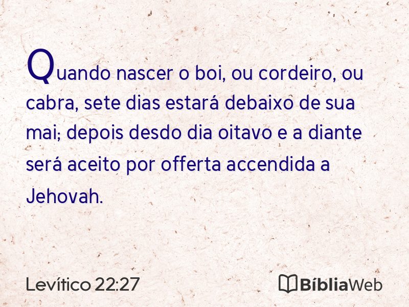 Levítico 22:27 em imagem para compartilhar