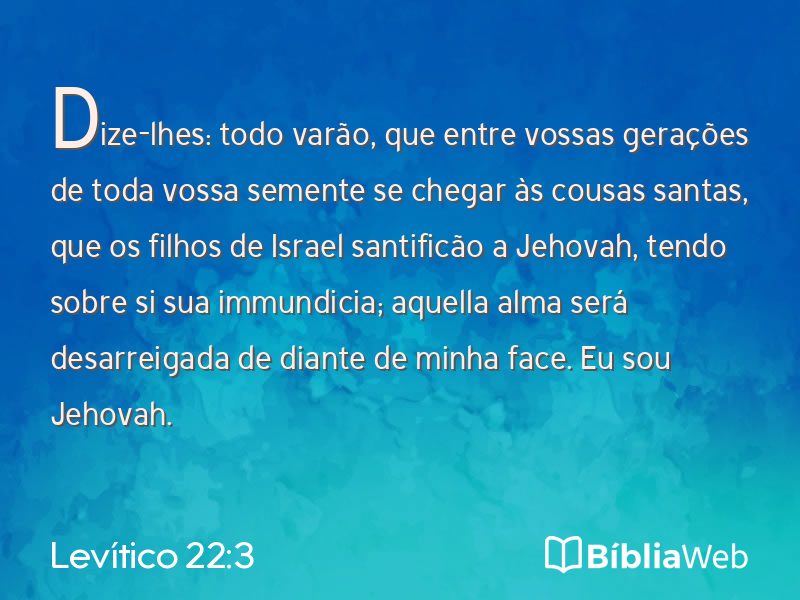 Levítico 22:3 em imagem para compartilhar
