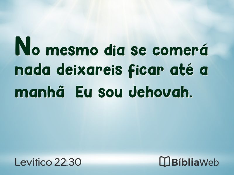 Levítico 22:30 em imagem para compartilhar