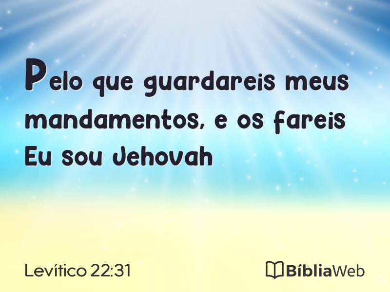 Levítico 22:31 em imagem para compartilhar