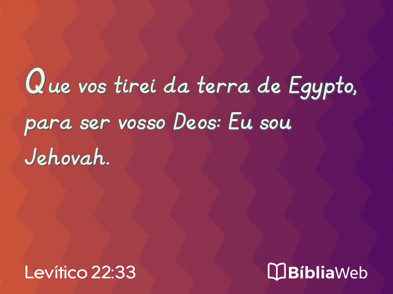 Levítico 22:33 em imagem para compartilhar