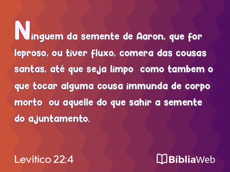 Levítico 22:4 em imagem para compartilhar