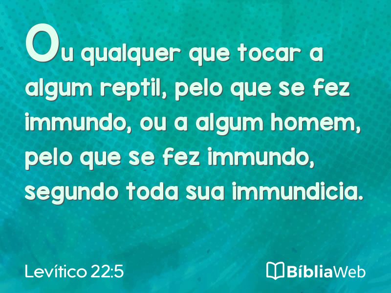 Levítico 22:5 em imagem para compartilhar