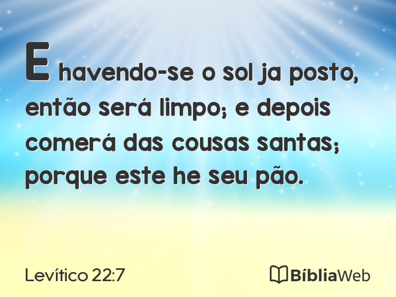 Levítico 22:7 em imagem para compartilhar