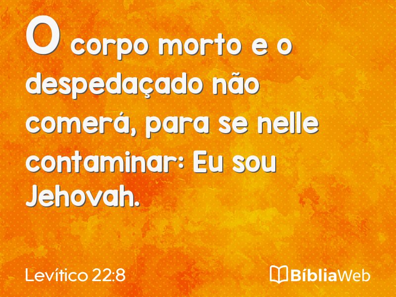 Levítico 22:8 em imagem para compartilhar