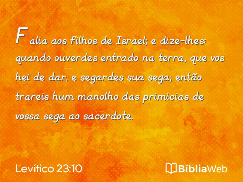 Levítico 23:10 em imagem para compartilhar