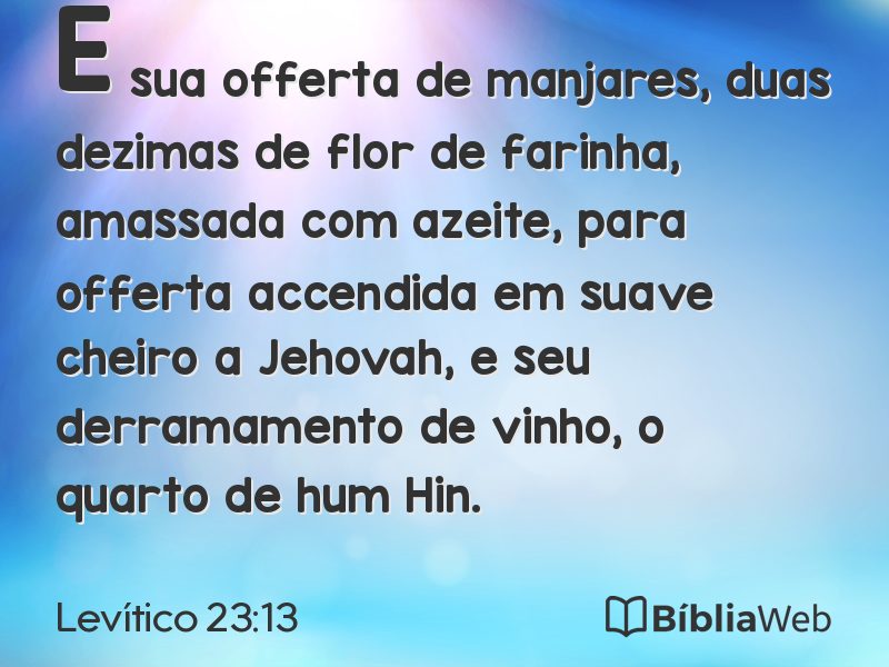 Levítico 23:13 em imagem para compartilhar