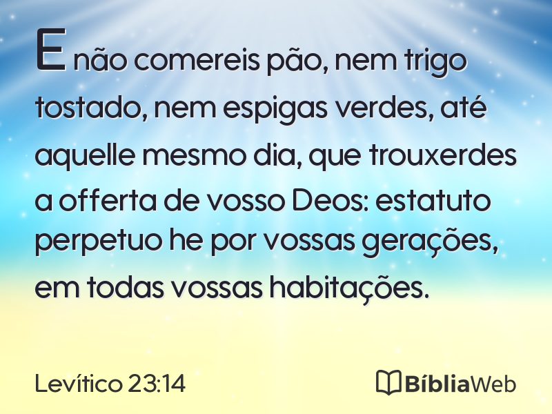 Levítico 23:14 em imagem para compartilhar