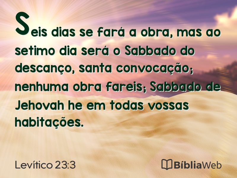 Levítico 23:3 em imagem para compartilhar
