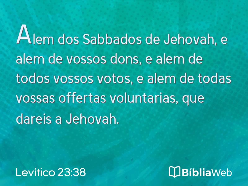 Levítico 23:38 em imagem para compartilhar
