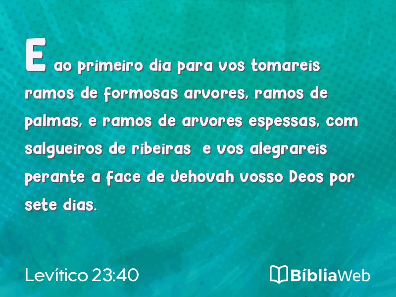 Levítico 23:40 em imagem para compartilhar