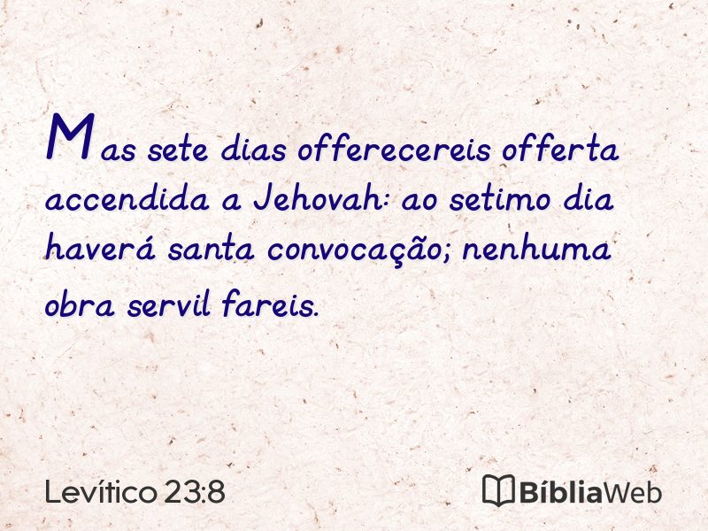 Levítico 23:8 em imagem para compartilhar