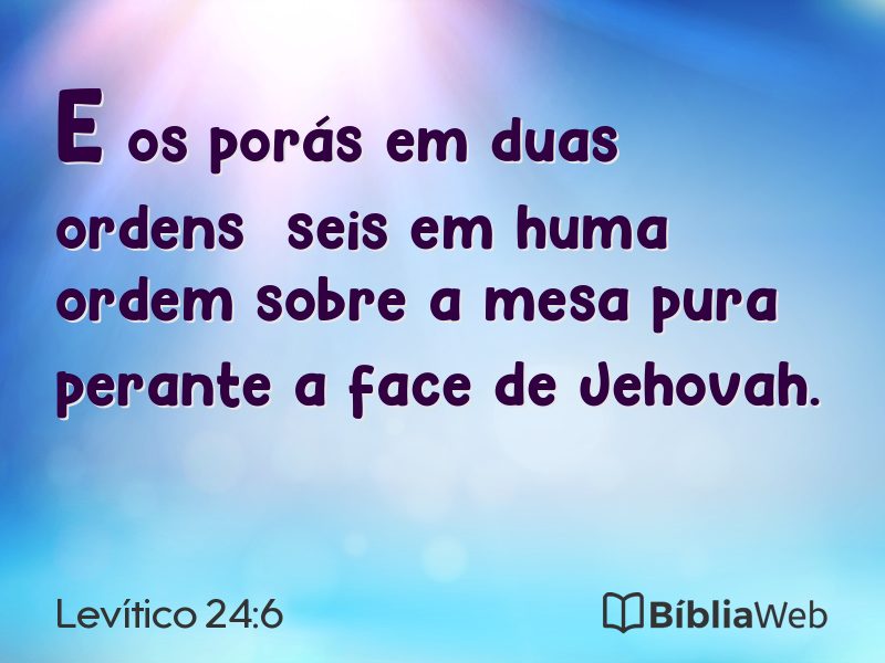 Levítico 24:6 em imagem para compartilhar