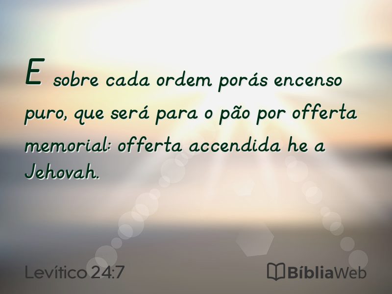 Levítico 24:7 em imagem para compartilhar