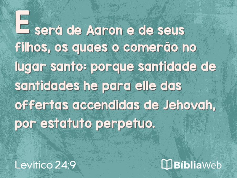 Levítico 24:9 em imagem para compartilhar