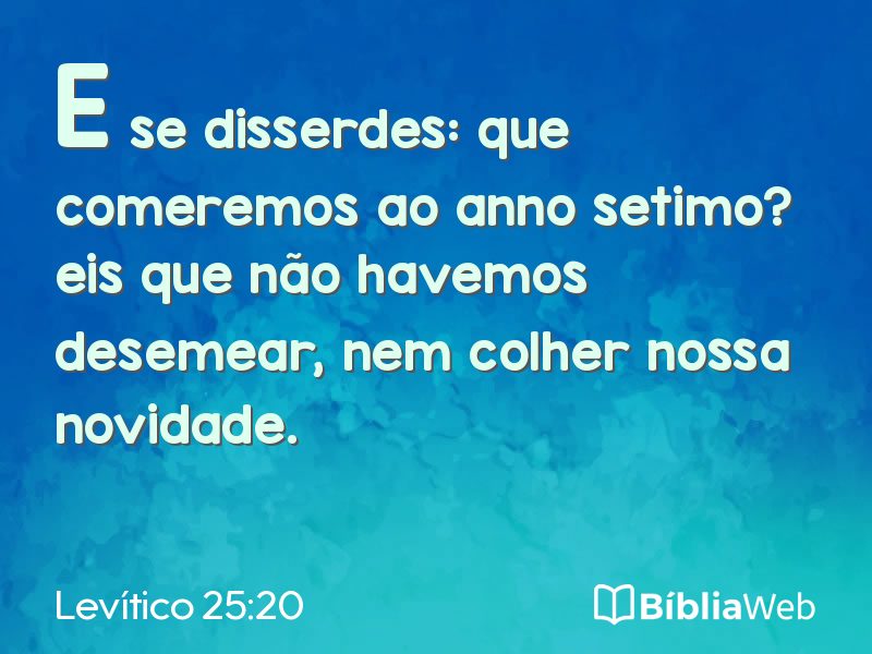 Levítico 25:20 em imagem para compartilhar