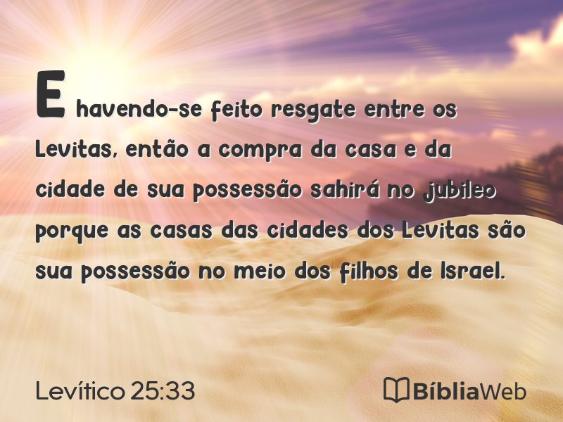 Levítico 25:33 em imagem para compartilhar