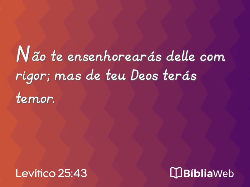 Levítico 25:43 em imagem para compartilhar