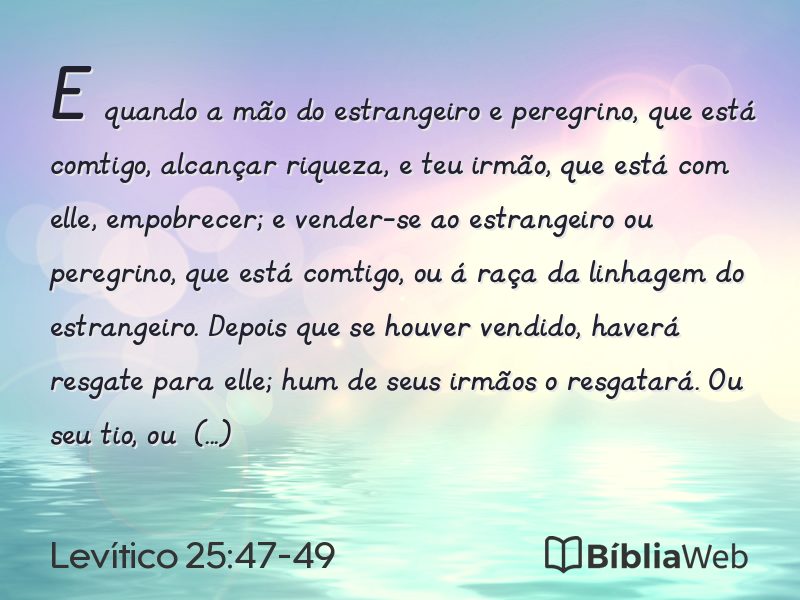 Levítico 25:47-49 em imagem para compartilhar