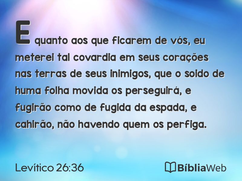 Levítico 26:36 em imagem para compartilhar