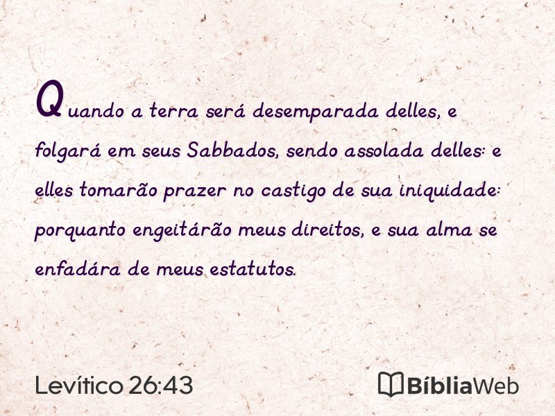 Levítico 26:43 em imagem para compartilhar