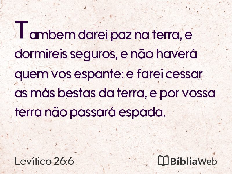Levítico 26:6 em imagem para compartilhar