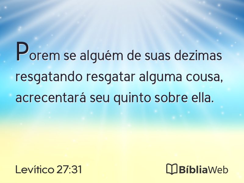 Levítico 27:31 em imagem para compartilhar
