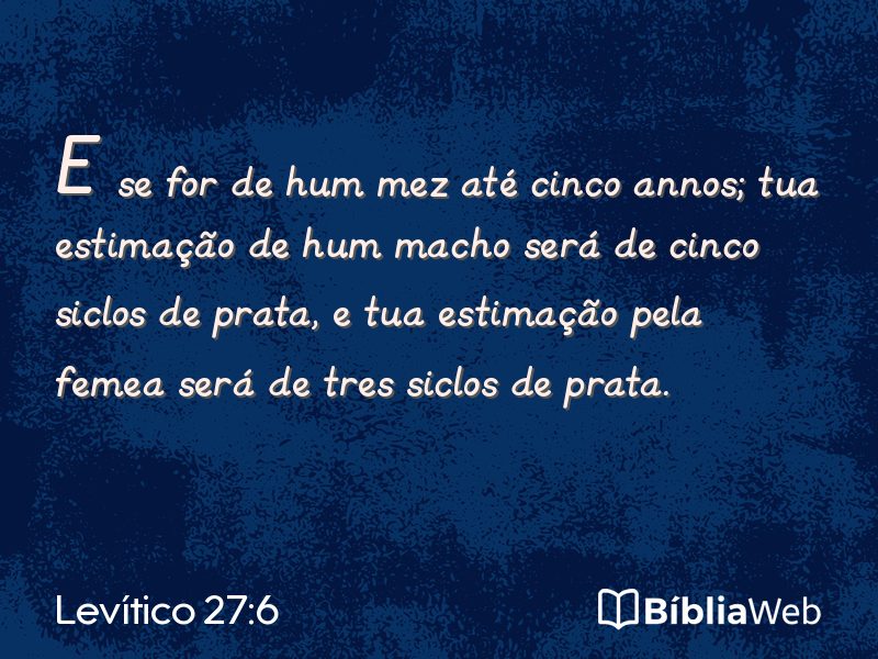 Levítico 27:6 em imagem para compartilhar