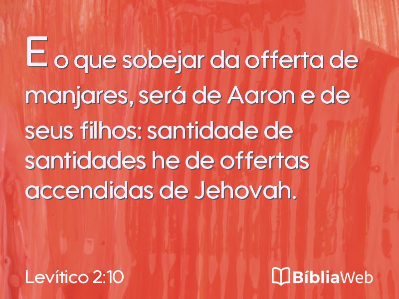 Levítico 2:10 em imagem para compartilhar