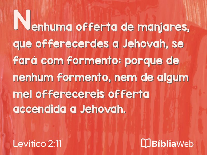 Levítico 2:11 em imagem para compartilhar
