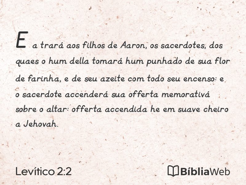 Levítico 2:2 em imagem para compartilhar