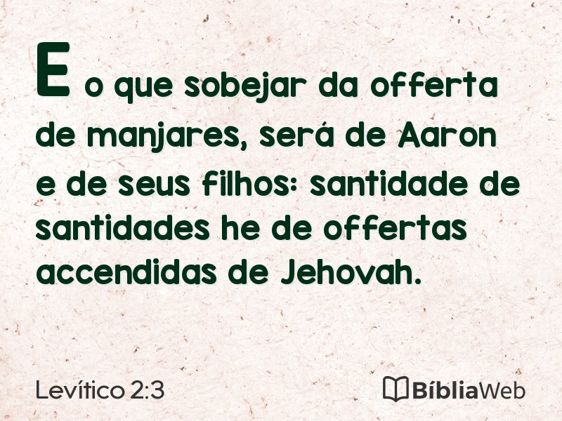Levítico 2:3 em imagem para compartilhar