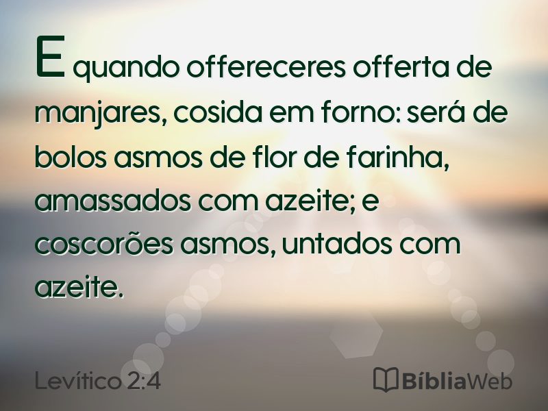 Levítico 2:4 em imagem para compartilhar