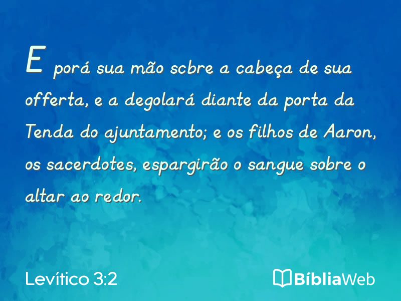 Levítico 3:2 em imagem para compartilhar