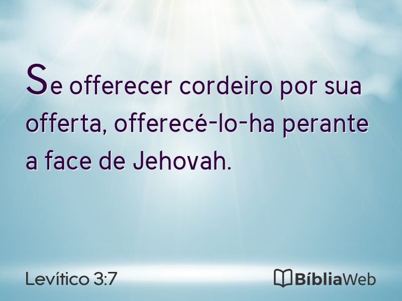 Levítico 3:7 em imagem para compartilhar