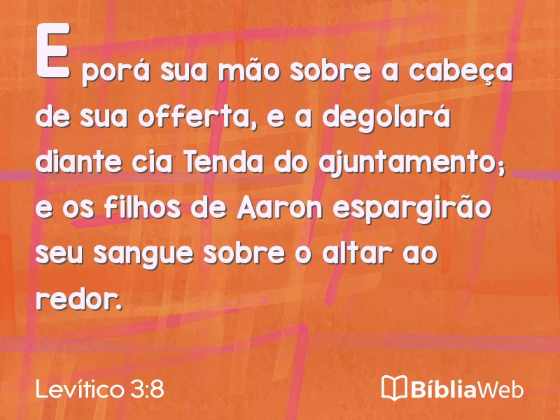 Levítico 3:8 em imagem para compartilhar