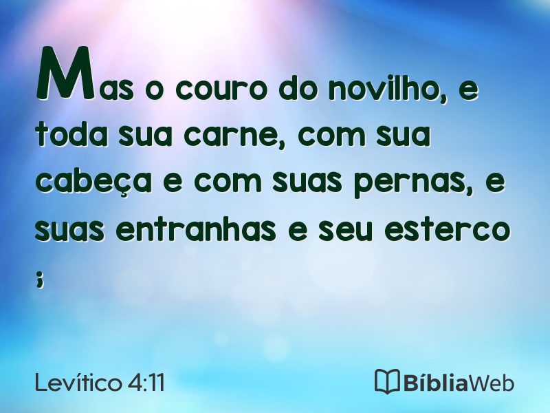 Levítico 4:11 em imagem para compartilhar