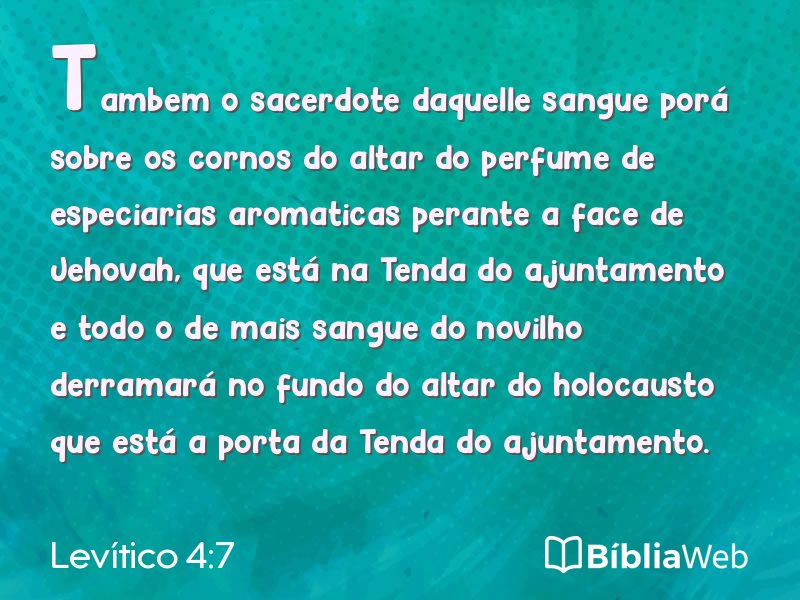 Levítico 4:7 em imagem para compartilhar