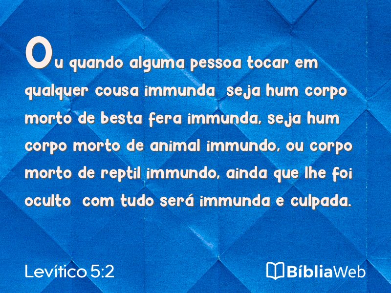 Levítico 5:2 em imagem para compartilhar