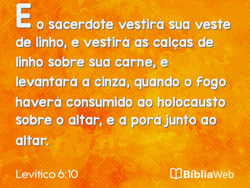 Levítico 6:10 em imagem para compartilhar