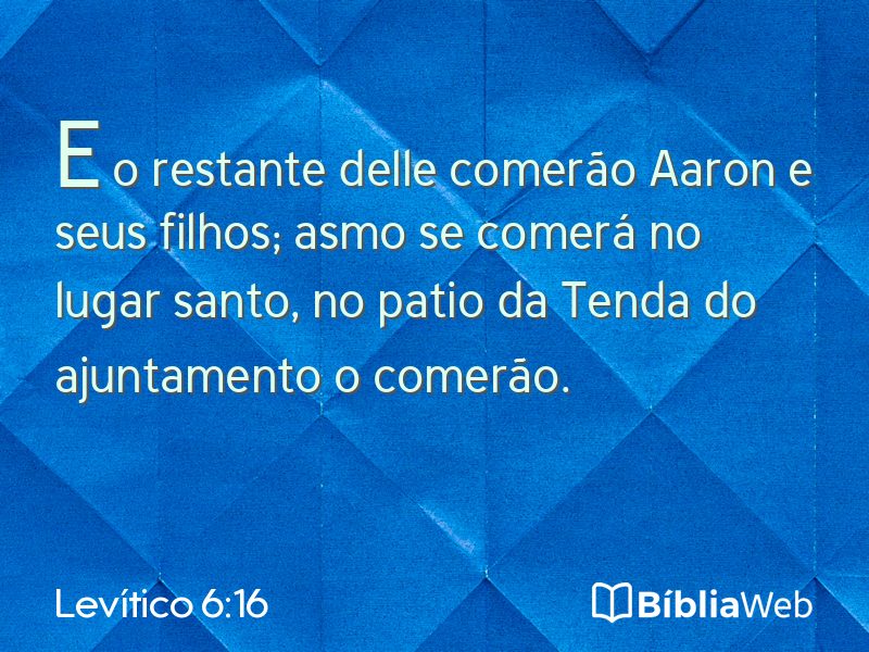 Levítico 6:16 em imagem para compartilhar
