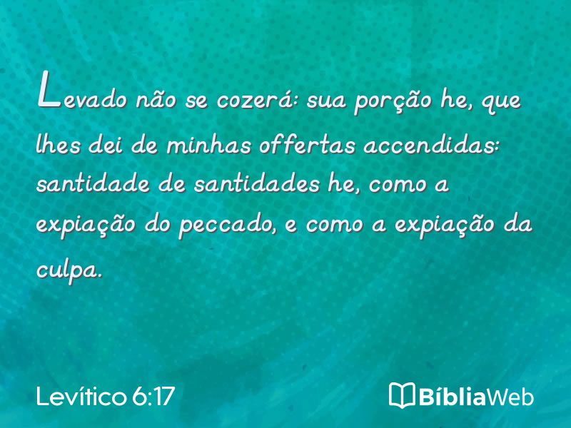 Levítico 6:17 em imagem para compartilhar