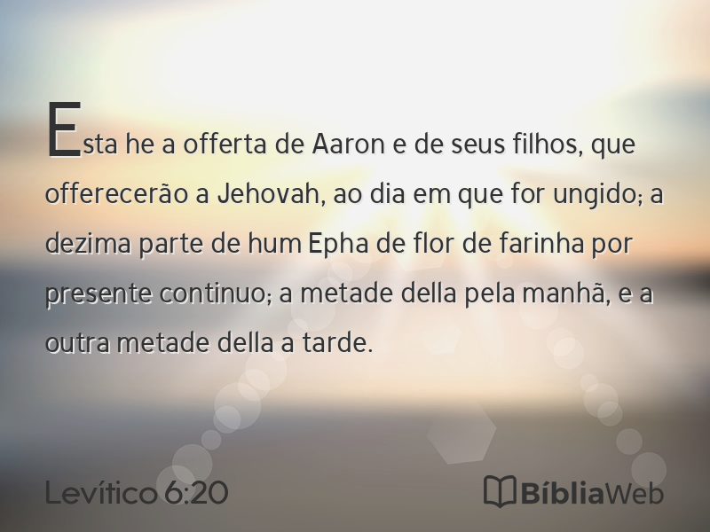 Levítico 6:20 em imagem para compartilhar