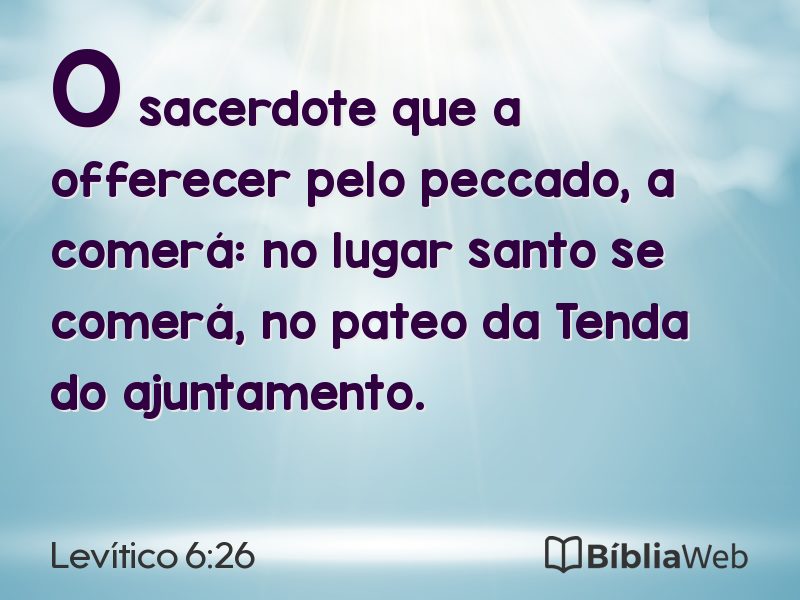 Levítico 6:26 em imagem para compartilhar
