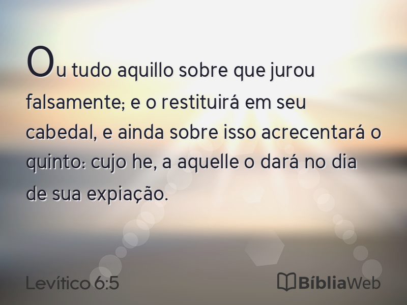 Levítico 6:5 em imagem para compartilhar