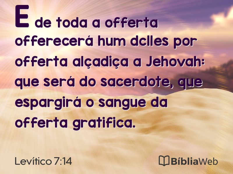 Levítico 7:14 em imagem para compartilhar